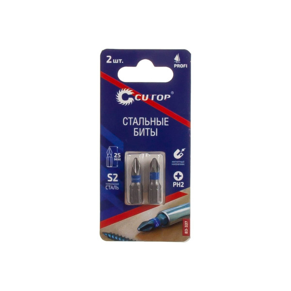 Набор бит стальных CUTOP PH2 25мм (2шт) Profi (83-337)
