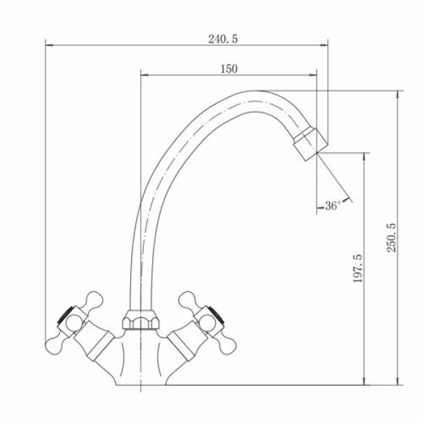 Смеситель для кухни Fashun хром (A4119)