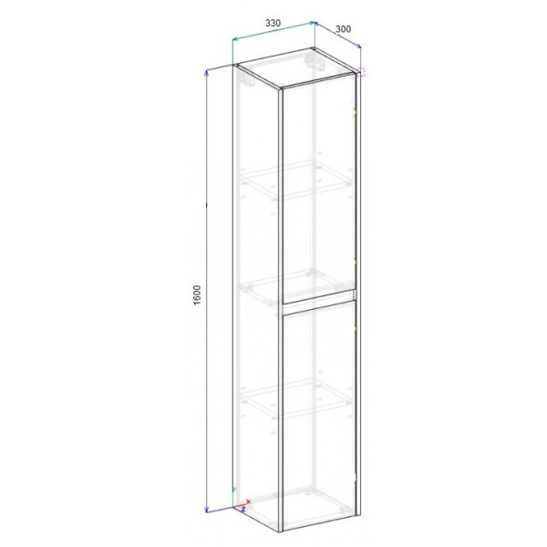 Пенал подвесной BelBagno Kraft Rovere Tabacco (KRAFT-160-1A-SC-RT-R)