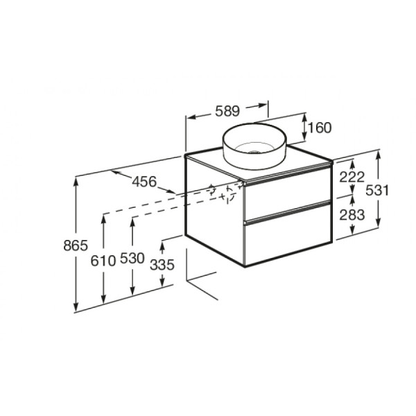 Тумба подвесная Roca Domi 585x453x515 белый (A857458806)