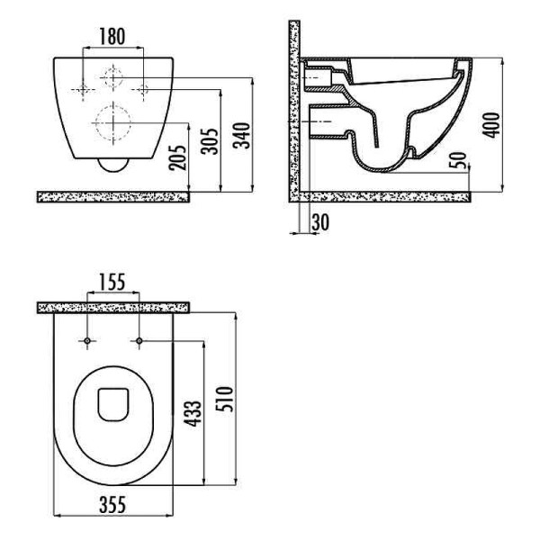 Унитаз подвесной Creavit Free 35,7x51x35 капучино (FE320-11CM00E-0000)