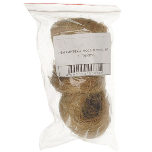 Лен сантехнический коса 50 гр. TeRma (10046) Лен сантехнический коса 50 гр. TeRma (10046)