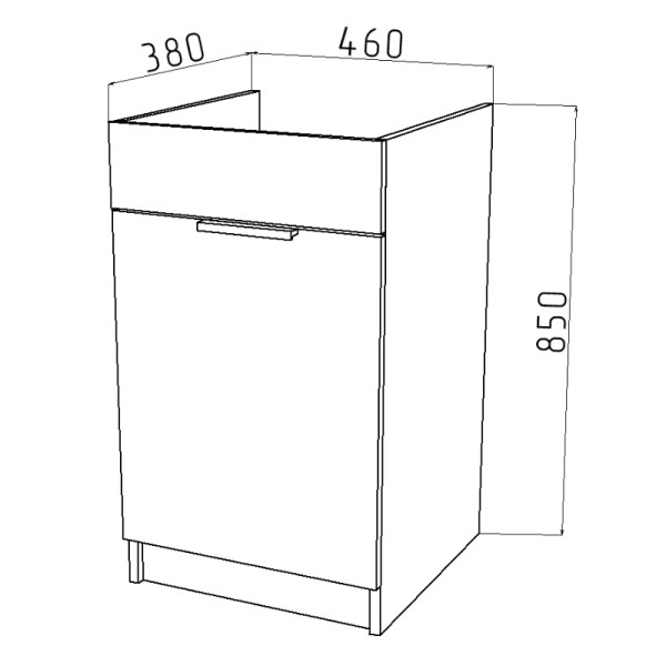Тумба напольная Melodia Вальс 50 (Como 50) 1 дверь бетон/белая (MFR80040BW)