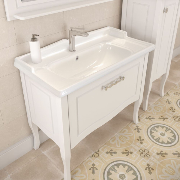 Тумба напольная Comforty Осло 1015x890x490 бетон светлый матовый с раковиной (00-00017943)