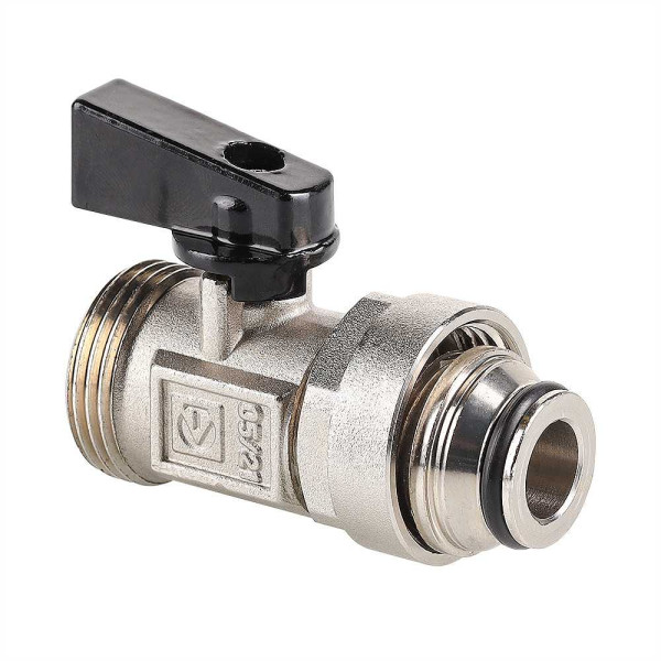 Кран 3/4"х3/4"(18) евроконус шаровой коллекторный Valtec (черный флажок) VTc.720.NE.0005