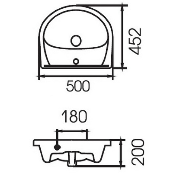 Раковина встраиваемая Cersanit Erica ERI50 50 (S-UM-ERI50/1-w)