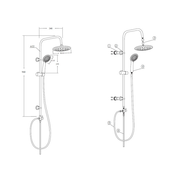 Душевой гарнитур Osgard Grunan хром (10050)