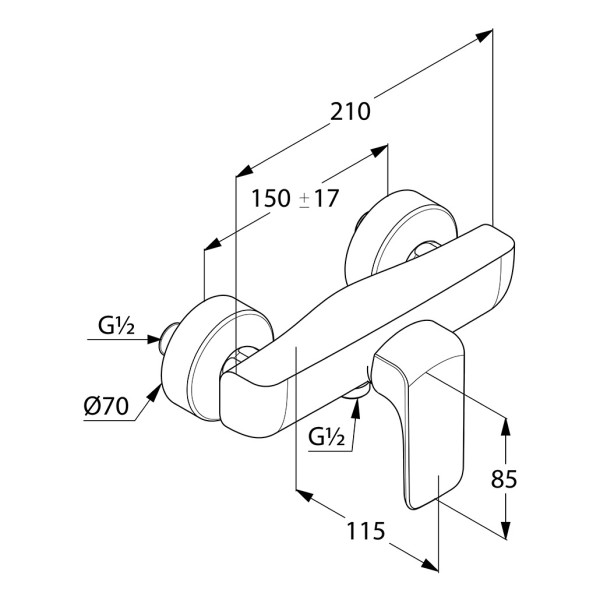 Смеситель для душа Kludi Ameo хром (417100575) Смеситель для душа Kludi Ameo хром (417100575)