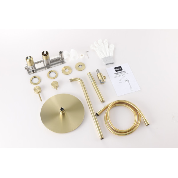 Душевая система Abber Wasser Kreis 316 скрытого монтажа без излива, золотой (AF8118BG)