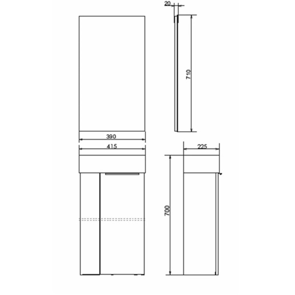 Тумба подвесная с раковиной Comforty Асти 400x220x700 дуб темно-коричневый (00-00015420)