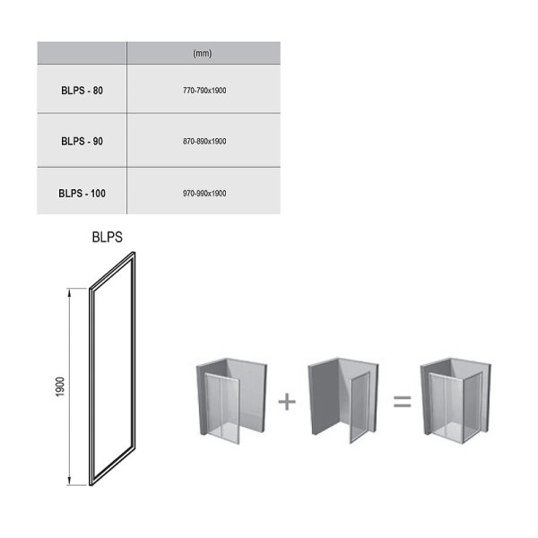 Душевое ограждение Ravak Blix BLPS-10 100x190 стекло матовое, профиль сатин (9BHA0U0ZG)