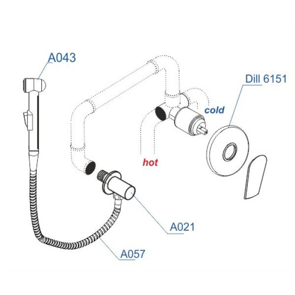 Смеситель с гигиеническим душем WasserKRAFT Dill Хром (A06157) Смеситель с гигиеническим душем WasserKRAFT Dill Хром (A06157)
