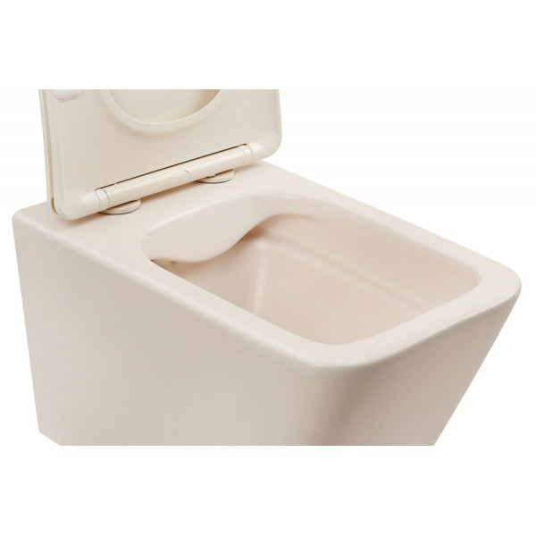 Унитаз повесной Abber Rechteck безободковый светло-бежевый матовый (AC1201MBE)