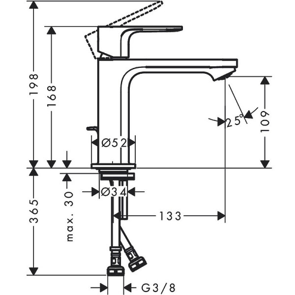 Смеситель для раковины Hansgrohe Rebris S хром (72517000)