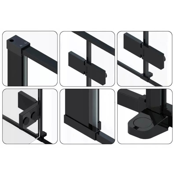 Душевая дверь Rea Rapid 110x195 стекло прозрачное, профиль чёрный (REA-K6325)