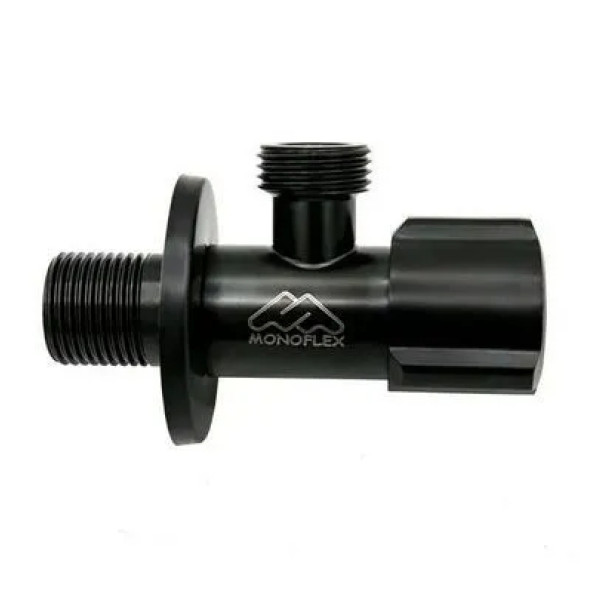 Кран угловой 1/2"х1/2" НН Monoflex (черный, нерж.сталь, керамический картридж) (Н02535)