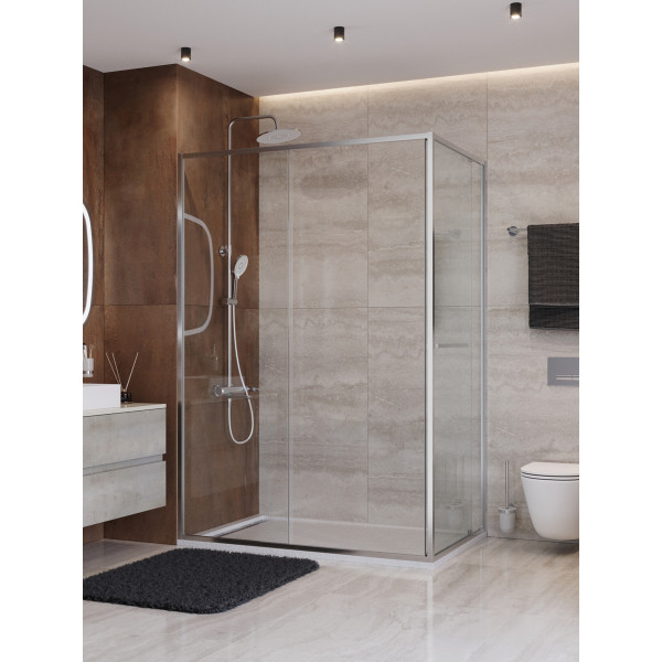 Душевой уголок Cezares Lux 130x90x195 стекло прозрачное, профиль хром (LUX-AH-FS-11-130/90-C-CR)