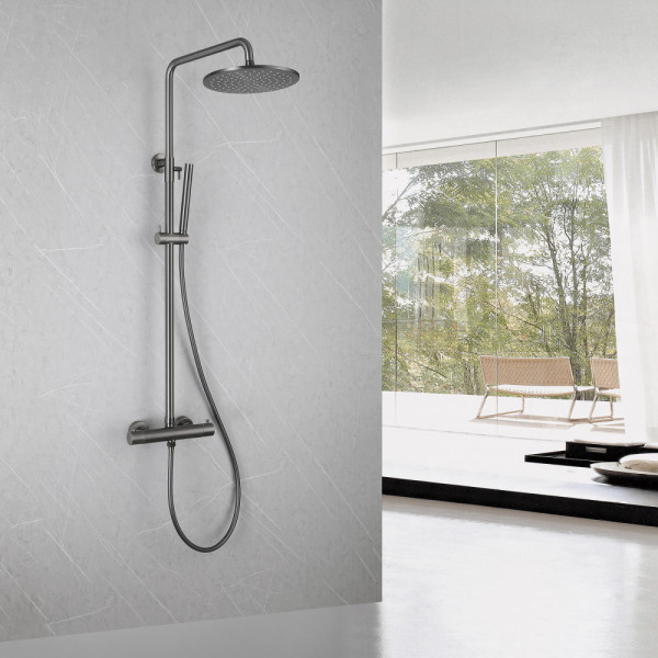 Душевая система Abber Wasser Kreis с термостатом без излива никель (AF8160NGL) Душевая система Abber Wasser Kreis с термостатом без излива никель (AF8160NGL)