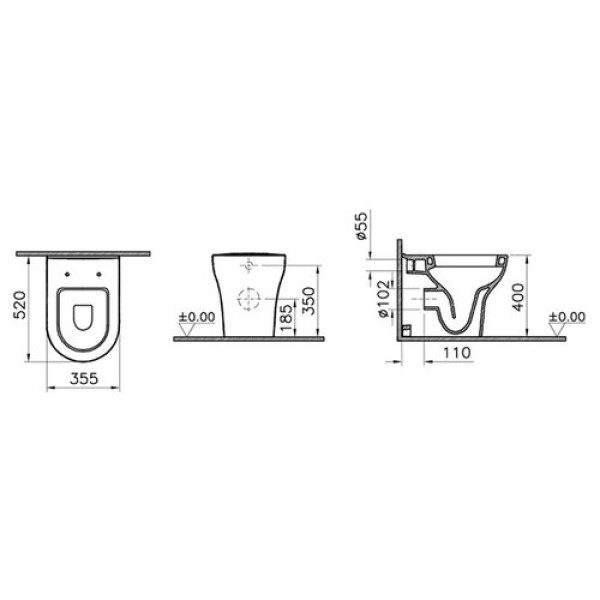 Унитаз напольный Vitra Zentrum (5788B003-0075)