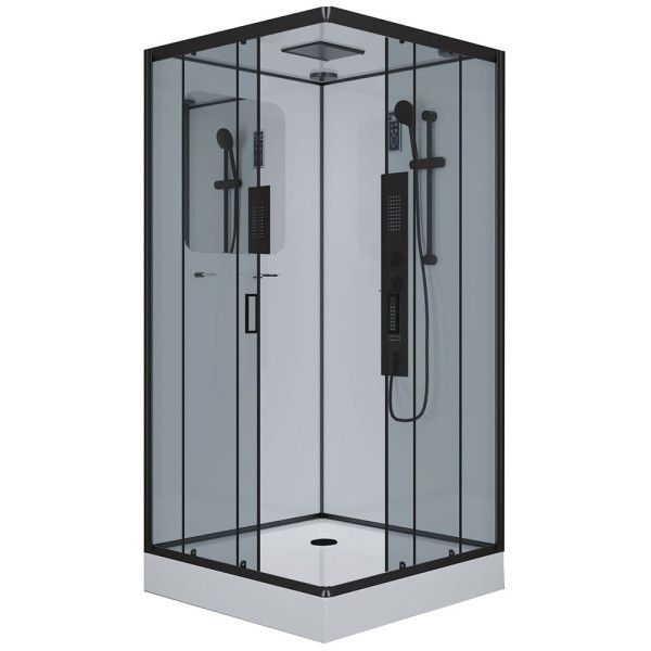 Душевая кабина Niagara с гидромассажем Premium 1000*1000*2100 стекло прозрачное, профиль черный (NG-6902-01GQ BLACK) Душевая кабина Niagara с гидромассажем Premium 1000*1000*2100 стекло прозрачное, профиль черный (NG-6902-01GQ BLACK)