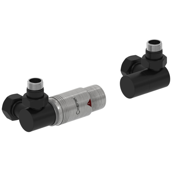 Терморегулятор автоматический Сунержа 1/2"х3/4" НР/НГ 3D левый, набор, матовый черный - сталь (31-1421-6205) Терморегулятор автоматический Сунержа 1/2"х3/4" НР/НГ 3D левый, набор, матовый черный - сталь (31-1421-6205)