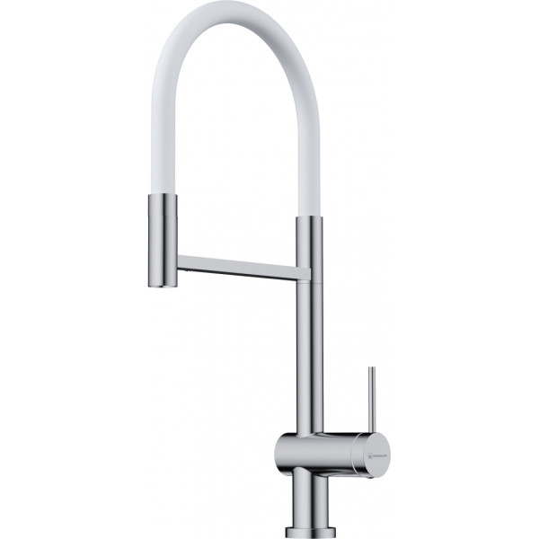 Смеситель для кухни Omoikiri Kanto-2 Plus-SB C-WH с гибким изливом хром/белый (4994400)