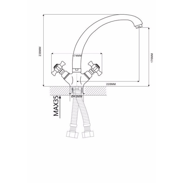 Смеситель для кухни Maxonor (MN4724)