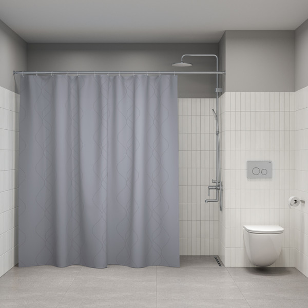 Шторка для ванн текстильная Iddis Base 240x200 серая (BD03P24i11)