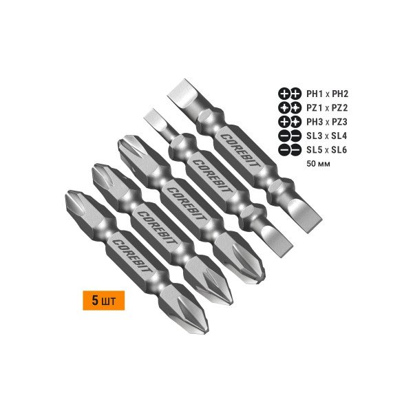 Набор бит Nox 2X Ph1xPh2, Pz1xPz2, Ph3xPz3, Sl3xSl4, Sl5xSl6-50, 5 шт карта (336011)