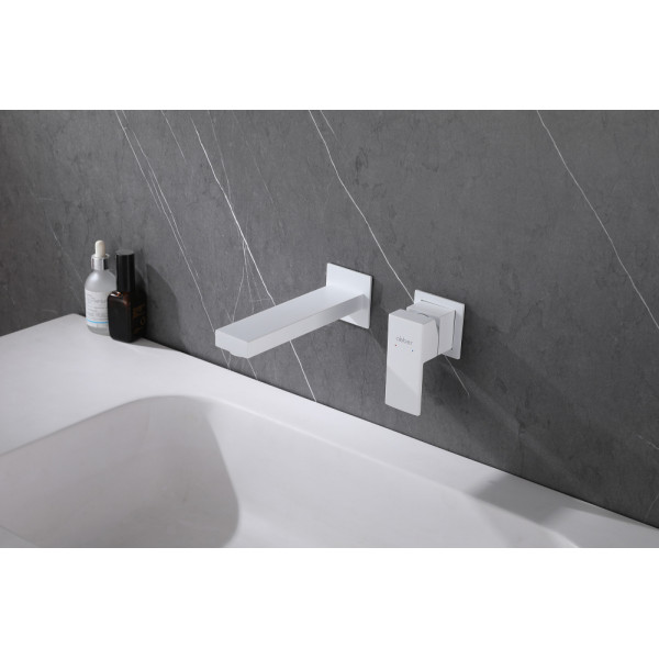 Смеситель для раковины Abber Daheim белый матовый (AF8212W)