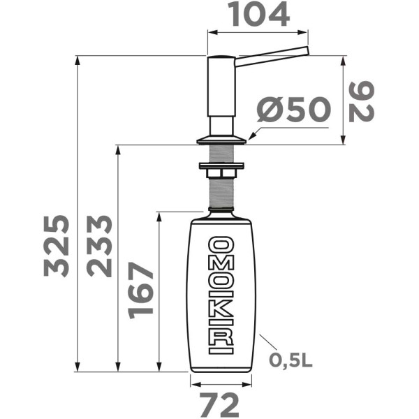 Дозатор для мойки Omoikiri ОМ-02-P-ES espresso (4995074)