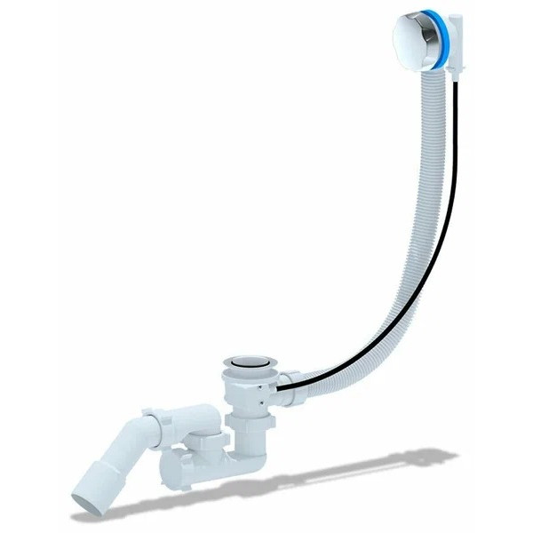 Обвязка для ванны АНИ полуавтомат 580 мм. (с регулируемым сифоном, с переходной трубой 45° 40/50 мм., ручка металл) АНИ пласт (EM321)