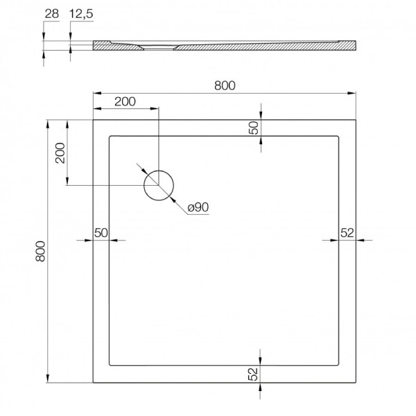 Душевой поддон Aquaton Калифорния 80x80x3,7 белый (1.A739.9.3,6C.A01.0)