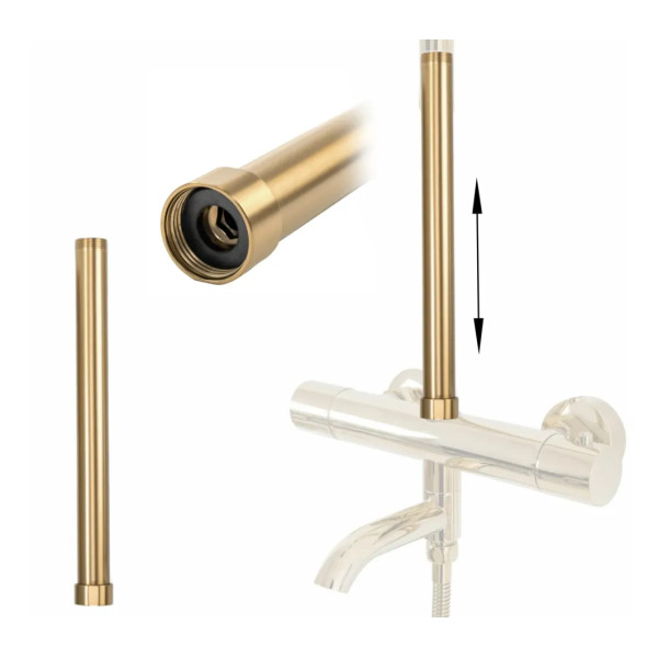 Удлинитель душевой стойки Rea 30 см Gold mat (Tom, Soul, Aldi, Bliss, Santos, Roger, Lungo с термостатом, Luis, Vigo) (REA-K7704)