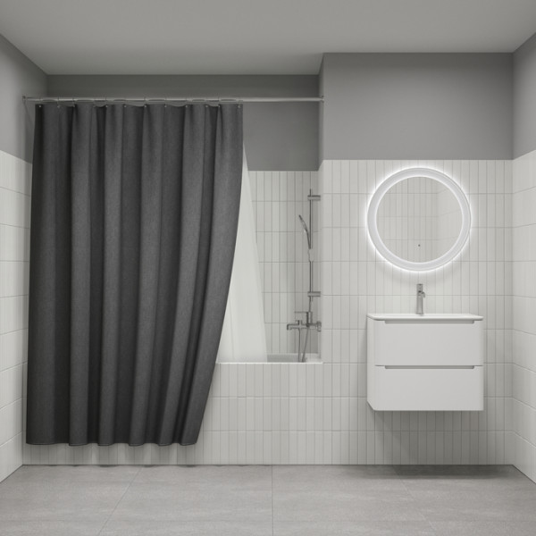 Шторка для ванны текстиль Iddis 180x180 PEVA белая (P08PV11i11)