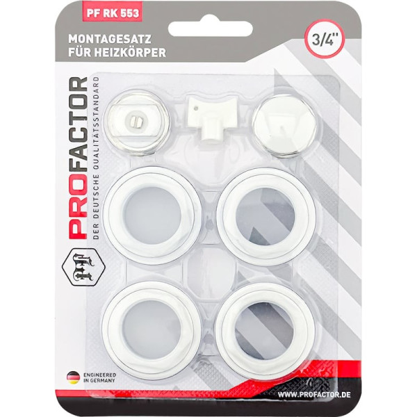 Комплект универсальный для монтажа радиатора 3/4" ProFactor (белый RAL 9016) (PF RK 553) Комплект универсальный для монтажа радиатора 3/4" ProFactor (белый RAL 9016) (PF RK 553)