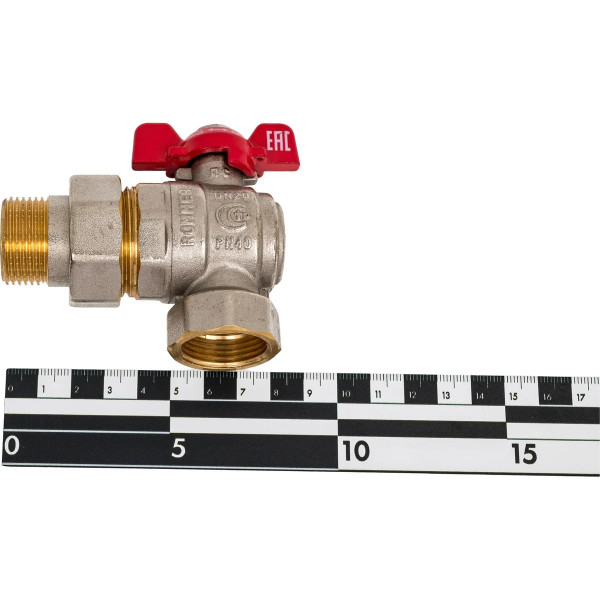 Кран угловой 3/4" шаровый со сгоном Rommer (ГОСТ, красная бабочка) RBV-0006-2610220 Кран угловой 3/4" шаровый со сгоном Rommer (ГОСТ, красная бабочка) RBV-0006-2610220
