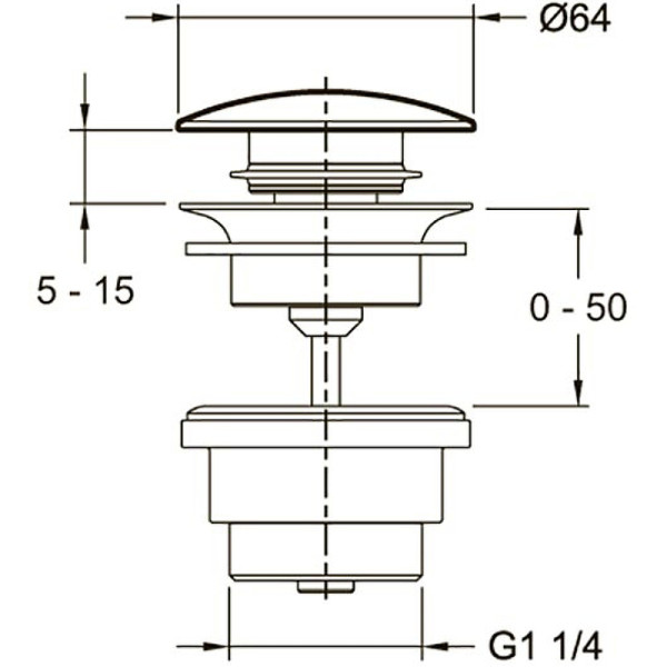 Донный клапан Jacob Delafon золотой (E30536-BCN) Донный клапан Jacob Delafon золотой (E30536-BCN)