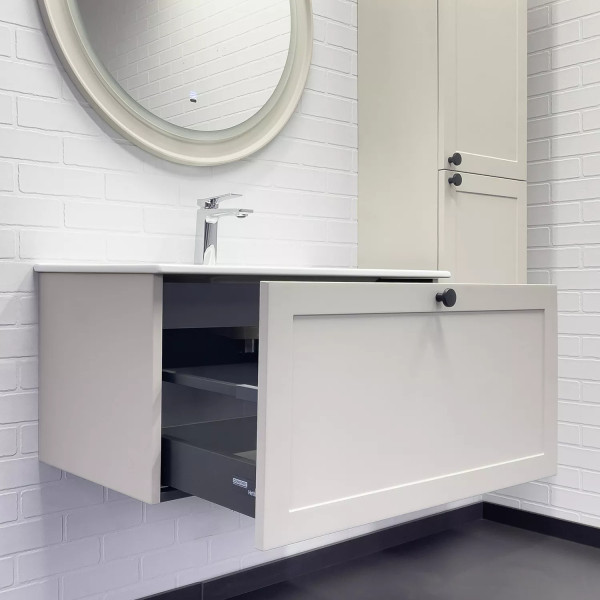 Тумба подвесная с раковиной Comforty Ереван 800x465x415 серый шёлк (00-00014864)