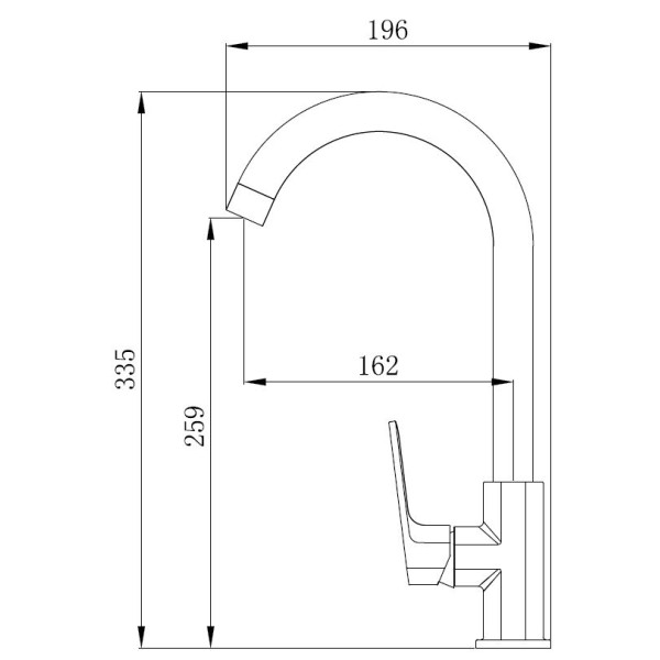 Смеситель для кухни Voda Surf Black черный (SF519B)