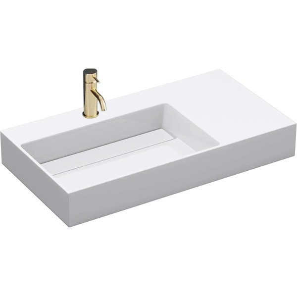 Раковина накладная конгломерат REA Archi white mat 75x43x14 белая матовая (REA-U4300) Раковина накладная конгломерат REA Archi white mat 75x43x14 белая матовая (REA-U4300)