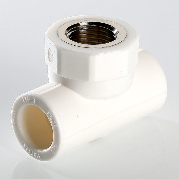 Тройник переходной PP-R 20*1/2"В VALTEC (латунь, белый) VTp.732.0.02004 Тройник переходной PP-R 20*1/2"В VALTEC (латунь, белый) VTp.732.0.02004