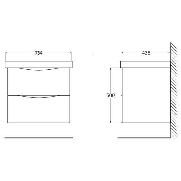 Тумба подвесная BelBagno Marino-CER 80 Rovere Nature Grigio (MARINO-CER-800-2C-SO-RNG-P)