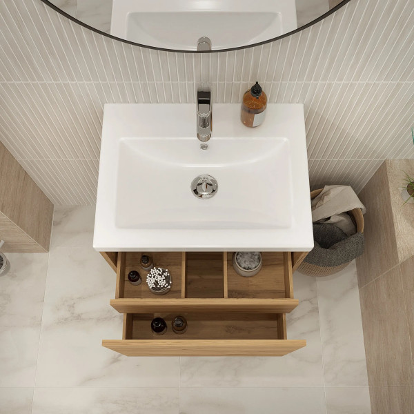 Тумба подвесная 1Marka Миябе 590x447x552 дуб вотан (Ц0000038243)