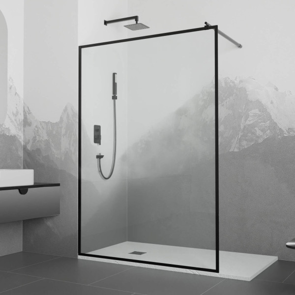 Душевое ограждение RGW Walk In 120x200 стекло С рисунком, профиль черный (35101212-84)