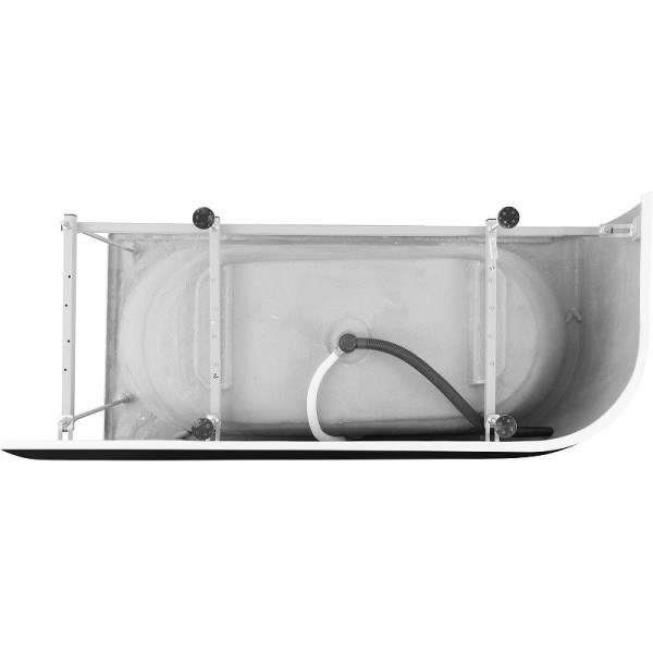 Ванна акриловая Aquanet Family Elegant B 180х80 белый матовый/черный матовый Black matte слив-перелив (293079)
