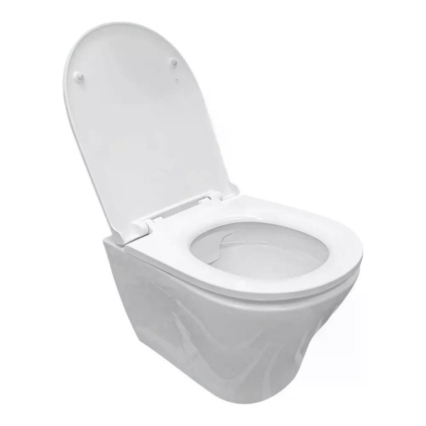 Унитаз подвесной Sanita LUXE Breeze RML безободковый с soft close, clip up, белый (WC.WH/Breeze/DM.Rim/WHT.G/S1)