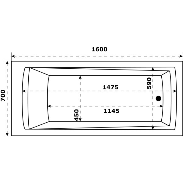Ванна акриловая Azario Бали 160x70x45 белая (БАВ0102)