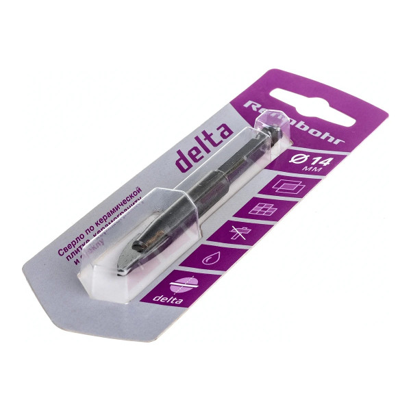 Сверло по стеклу и керамике Rennbohr Delta 14 мм. (2-х гранное) (676014)