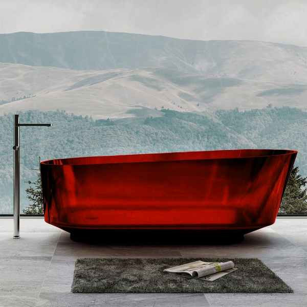Ванна из полиэфирной смолы Abber Kristall 170x80x58 красная (AT9706Rubin)